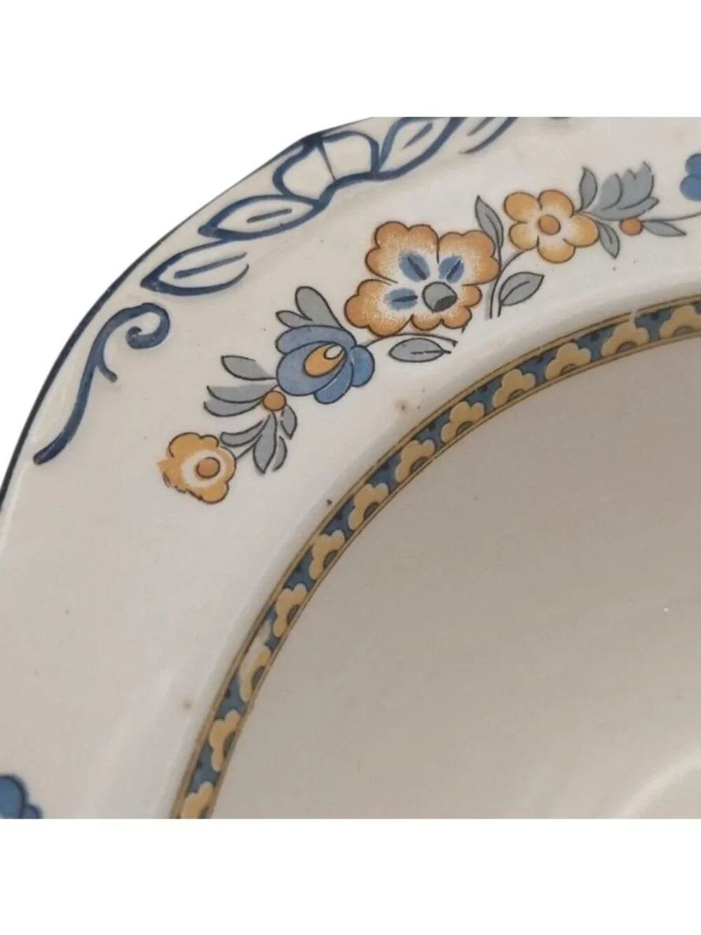 Antique Porcelain Oval Serving Bowl W H Grindley Chelsea Ivory Torbay Floral 20s